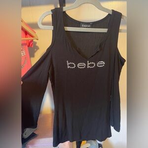 Bebe Cold Shoulder Top Y2K
